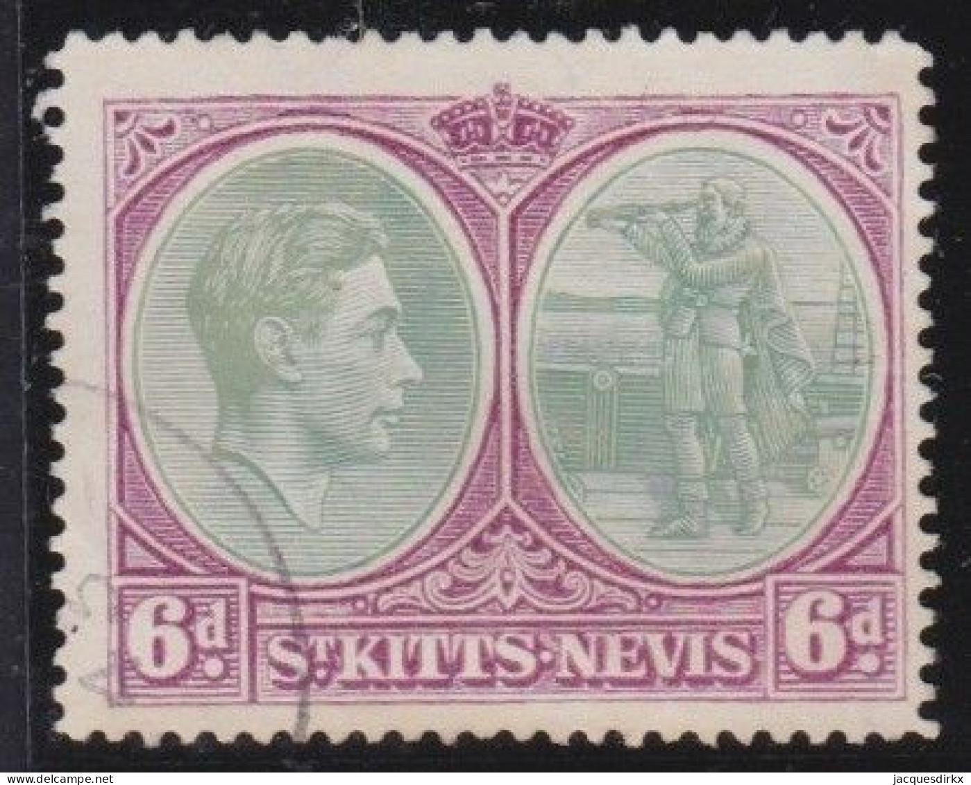 St  Kitts - Nevis       .   SG    .   74 B   .   Perf. 14  .  Chalky   .    O      .     Cancelled - San Cristóbal Y Nieves - Anguilla (...-1980)