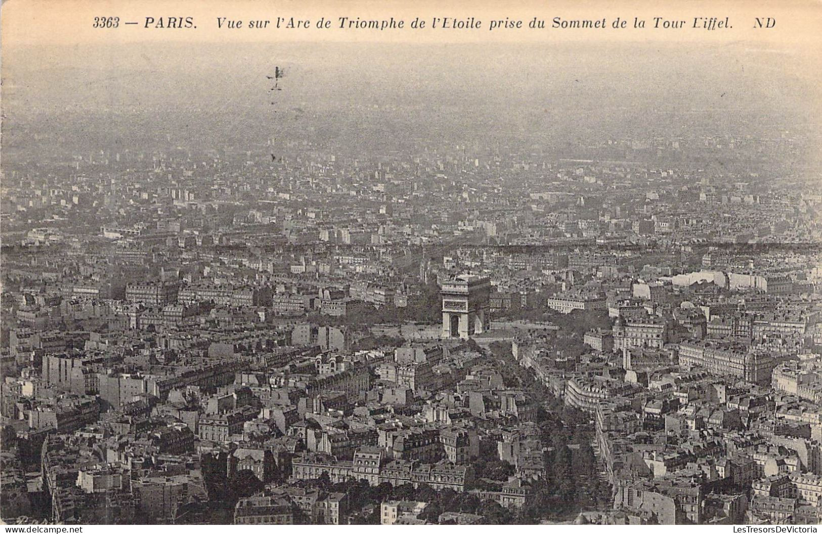 FRANCE - 75 - PARIS - Vue Sur L'Arc De Triomphe De L'Etoile Prise Du Sommet De La Tour Eiffel - Carte Postale Ancienne - Arc De Triomphe