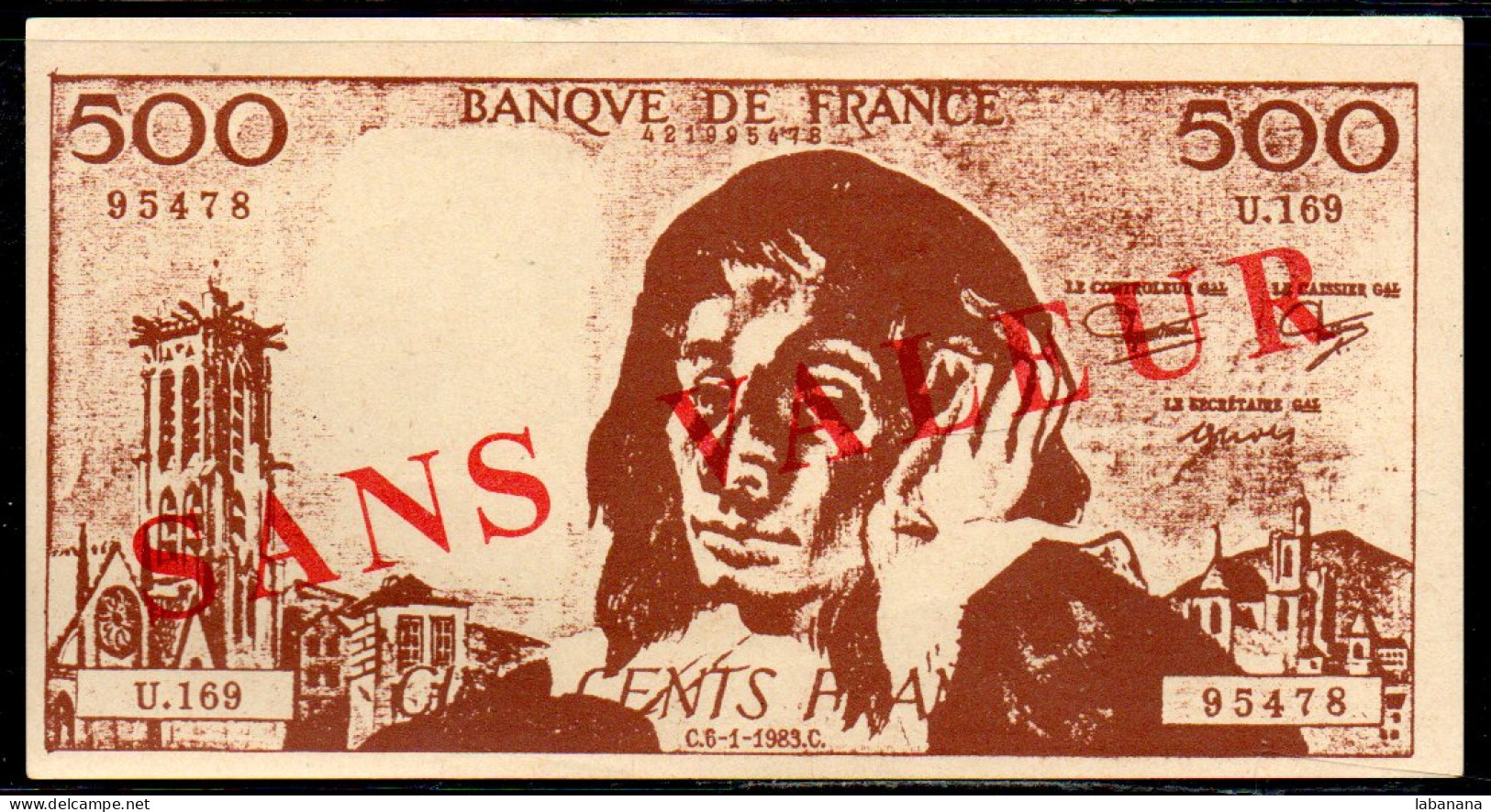 659-France 500fr Sans Valeur - Specimen