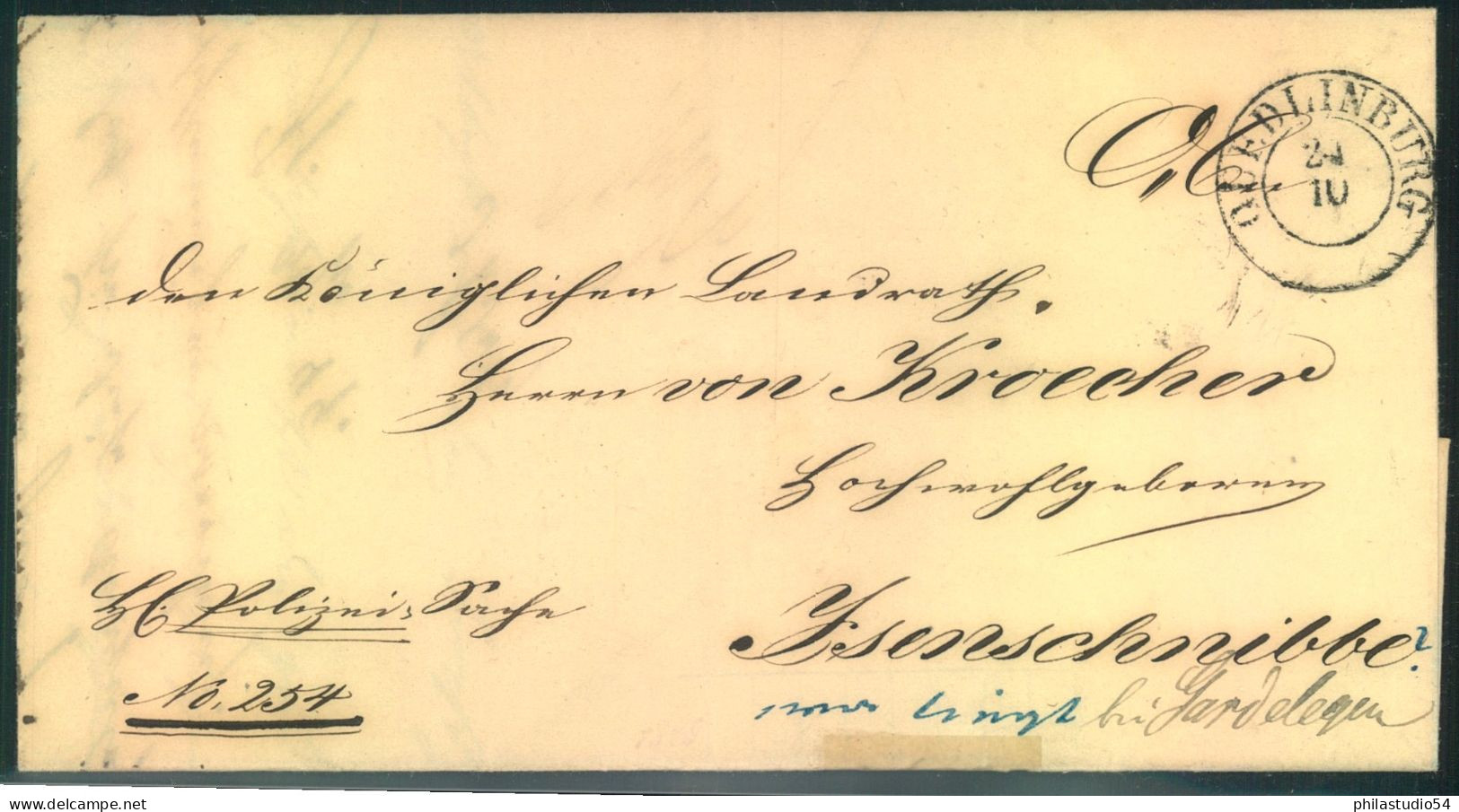 1849, PolizeisacHe Aus QUDLINBURG - Cartas & Documentos