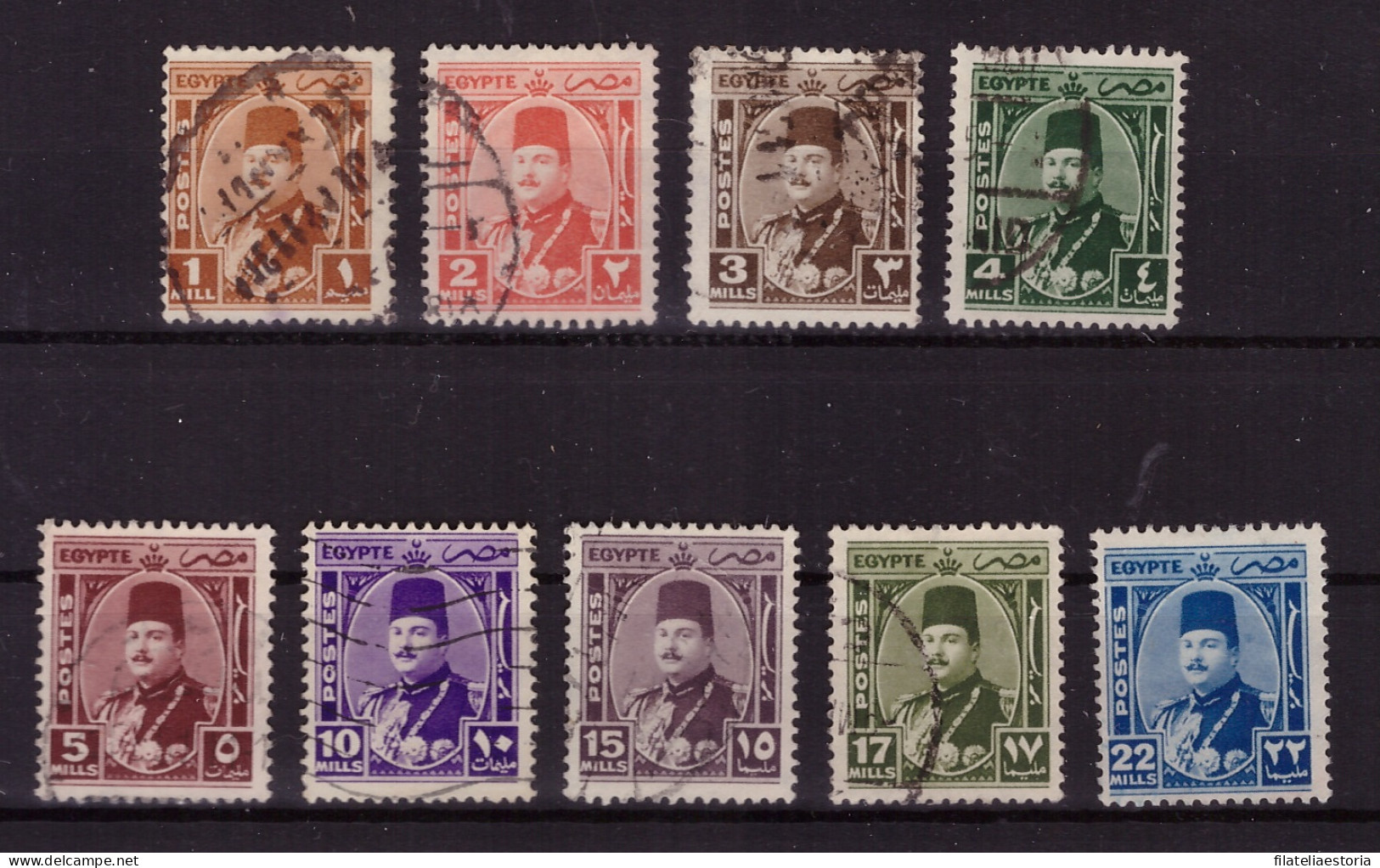 Egypte 1944/1946 - Oblitéré - Familles Royales - Farouk - Michel Nr. 268-275 277 (egy327) - Gebraucht