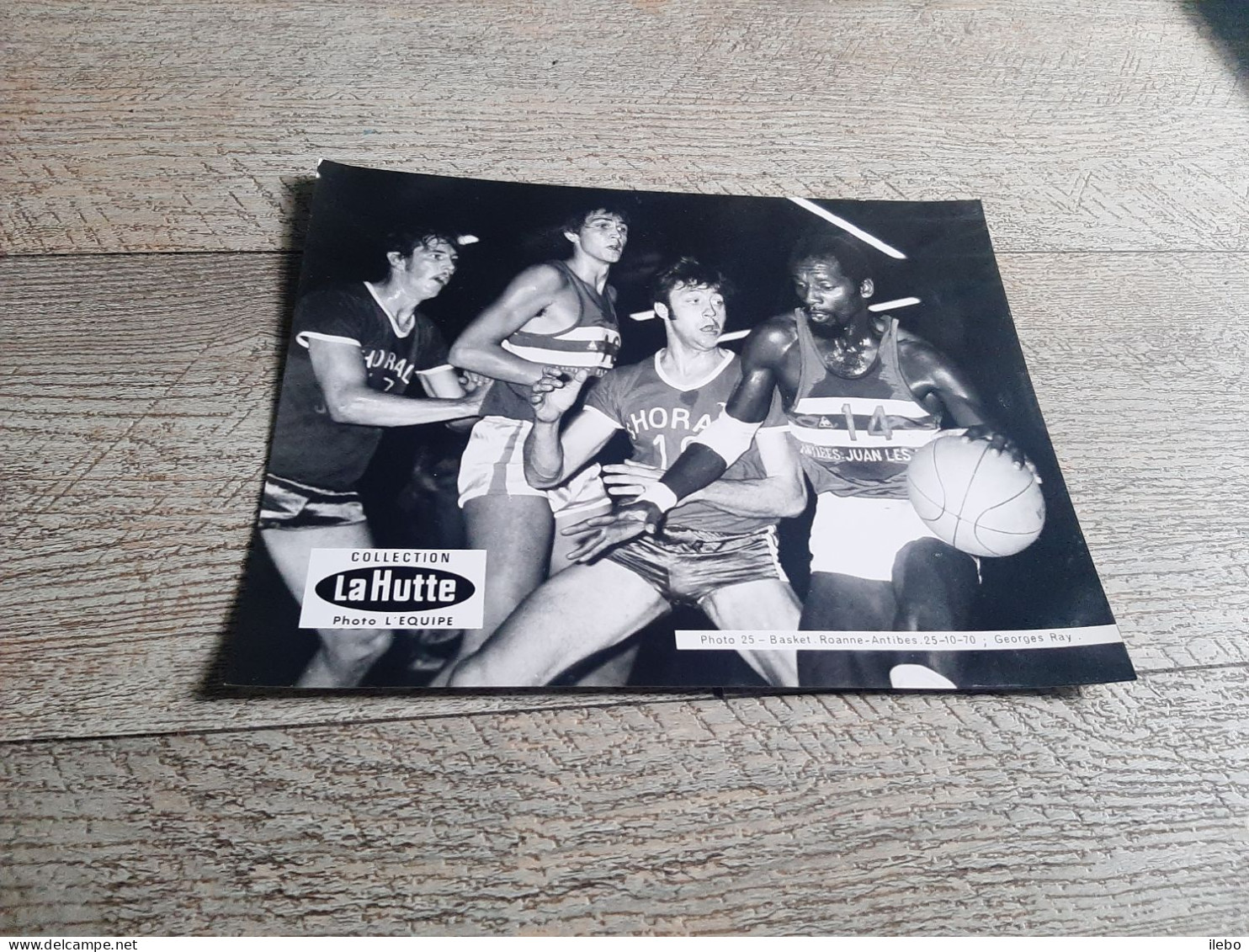 Photographie Collection La Hutte Basket Roanne Antibes Georges Ray  1970 Sport Rare - Sonstige & Ohne Zuordnung