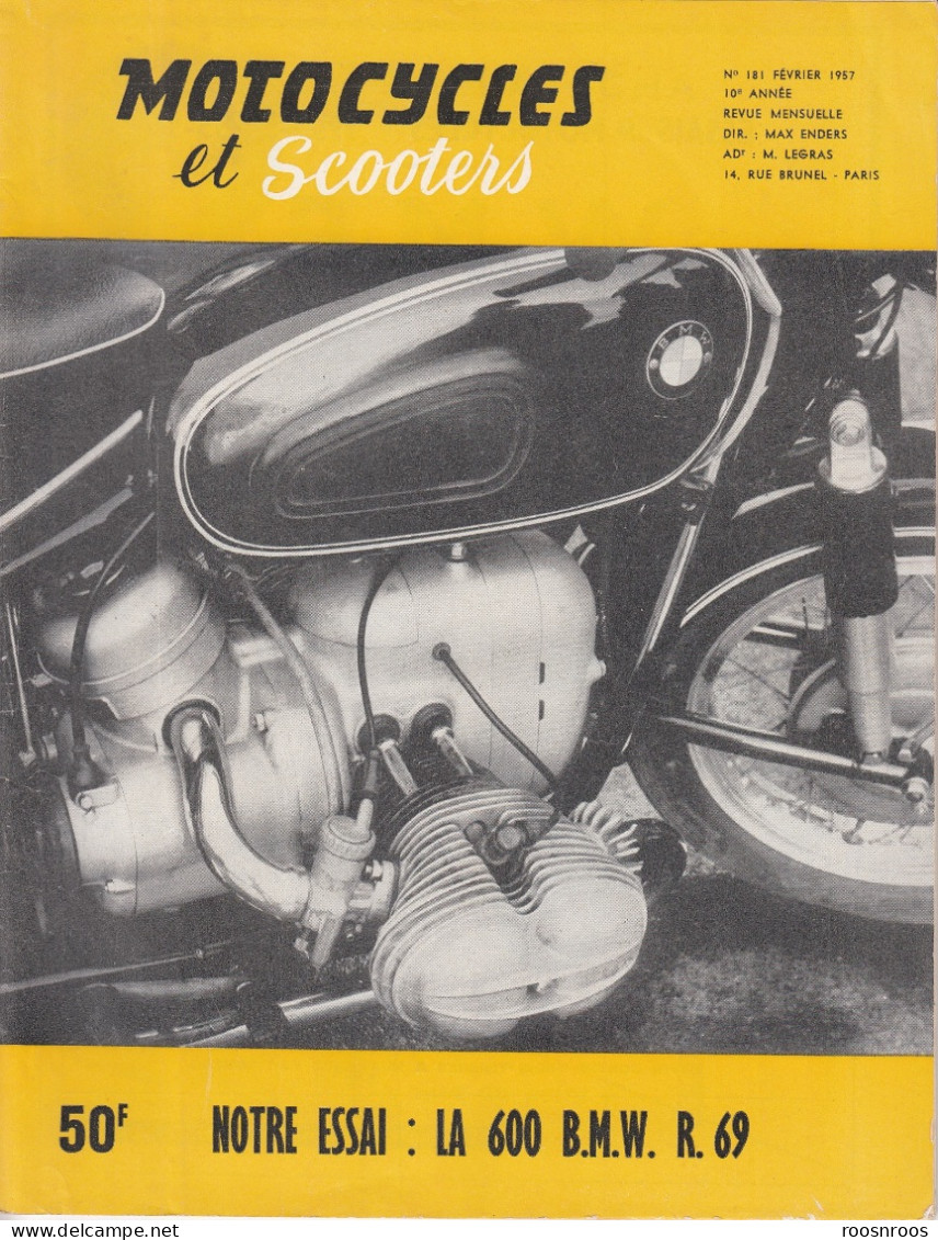REVUE MOTOCYCLES ET SCOOTERS N°181  - 1957 - MOTO 600 BMW R69 - Moto