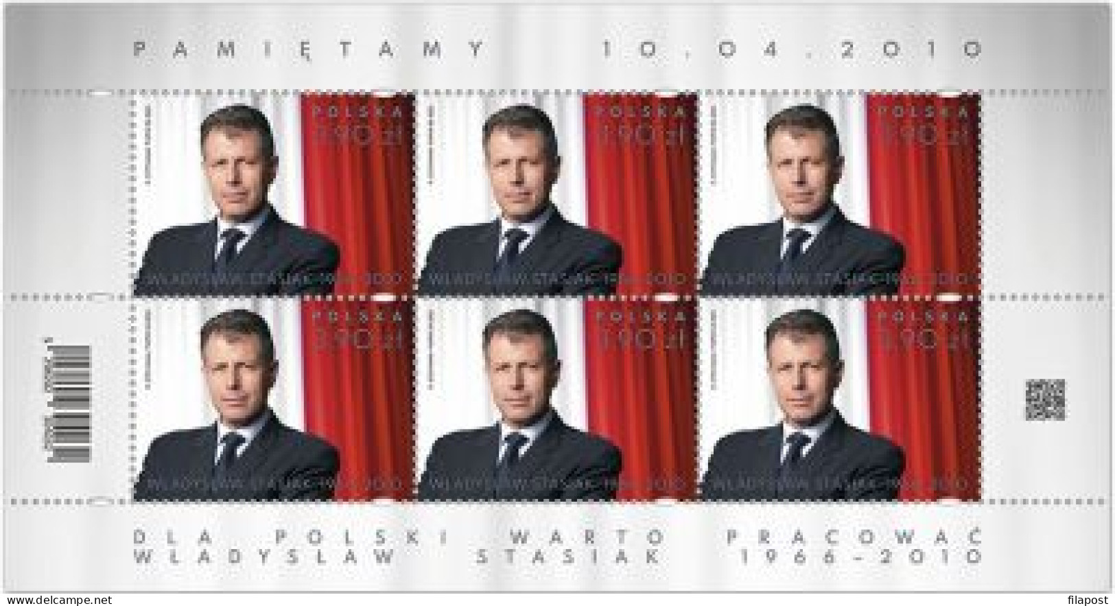 Poland 2023 / We Remember 10.04.2010 Wladyslaw Stasiak Minister, Smolensk / Sheet MNH** New!!! - Full Sheets