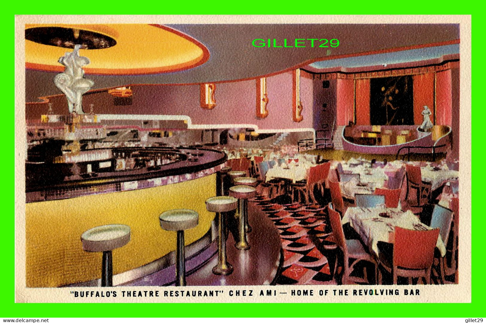 BUFFALO, NY - CHEZ AMI, THEATRE RESTAURANT - WRITTEN IN 1955 - HOME OF THE REVOLVING BAR - - Buffalo