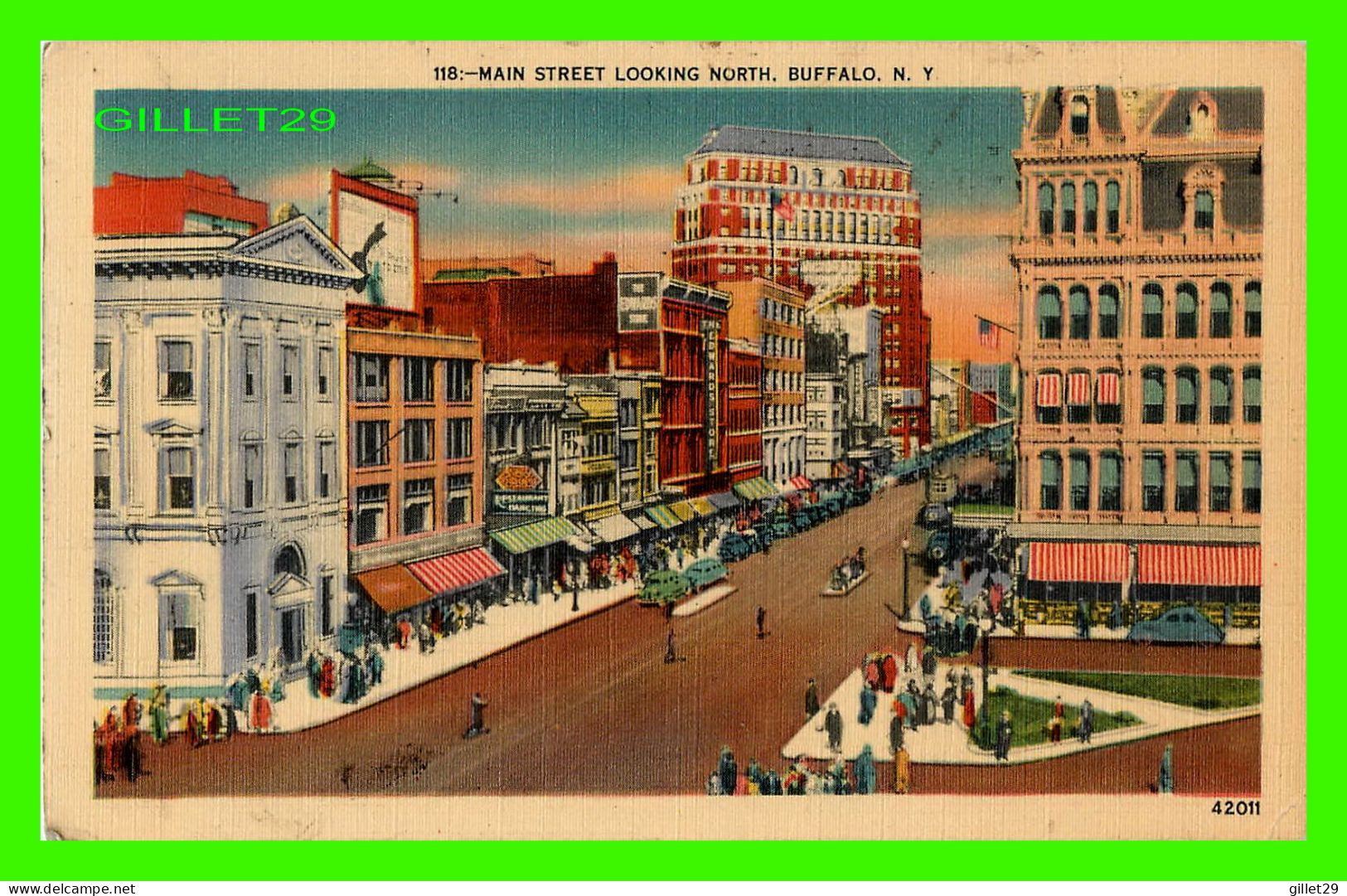 BUFFALO, NY - MAIN STREET LOOKING NORTH - TRAVEL IN 1952 - - Buffalo