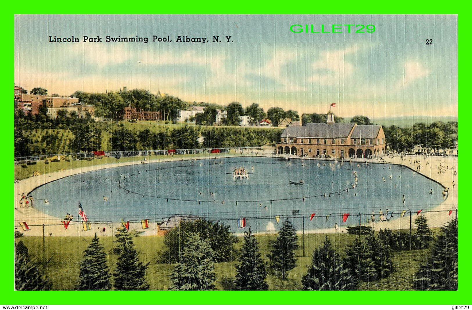 ALBANY, NY - LINCOLN PARK SWIMMING POOL - TICHNOR QUALITY VIEWS - - Albany