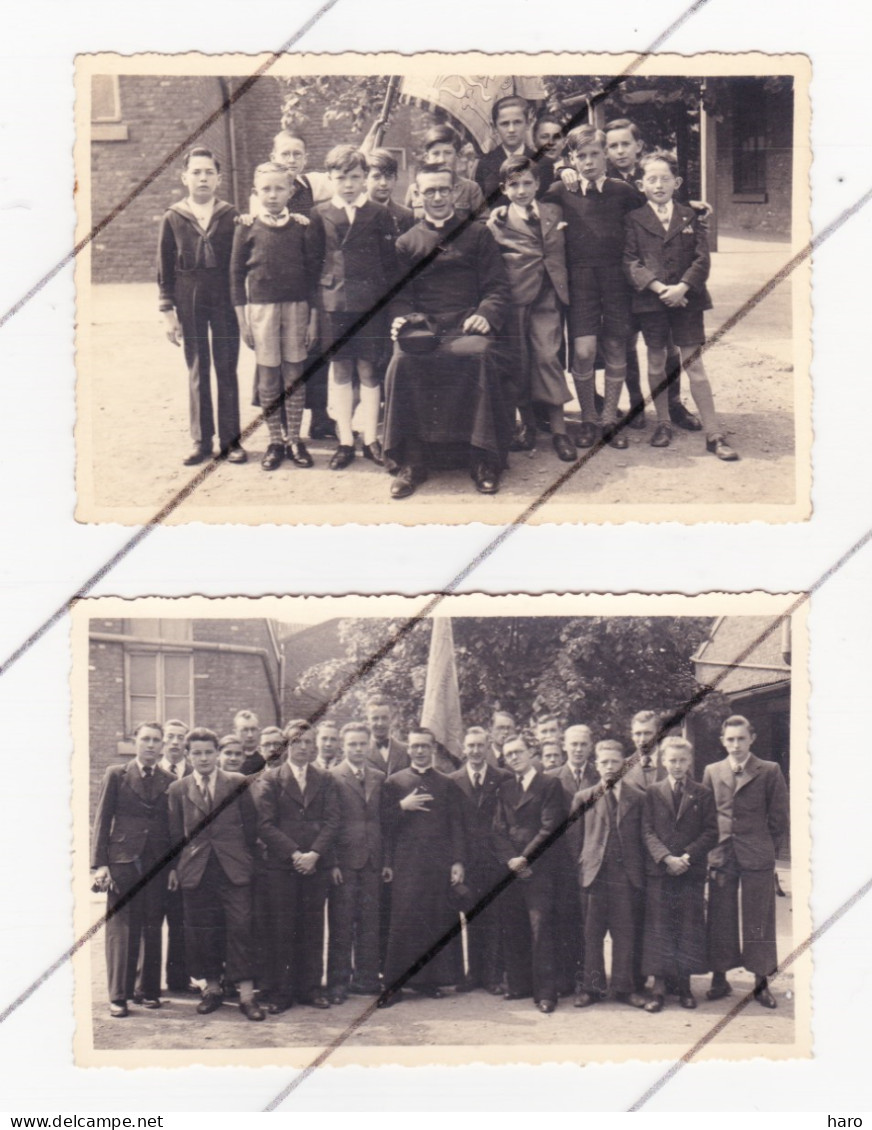 Lot De 2 Photos Carte De L'Ecole Notre-Dame à HERSTAL  (B335) - Herstal