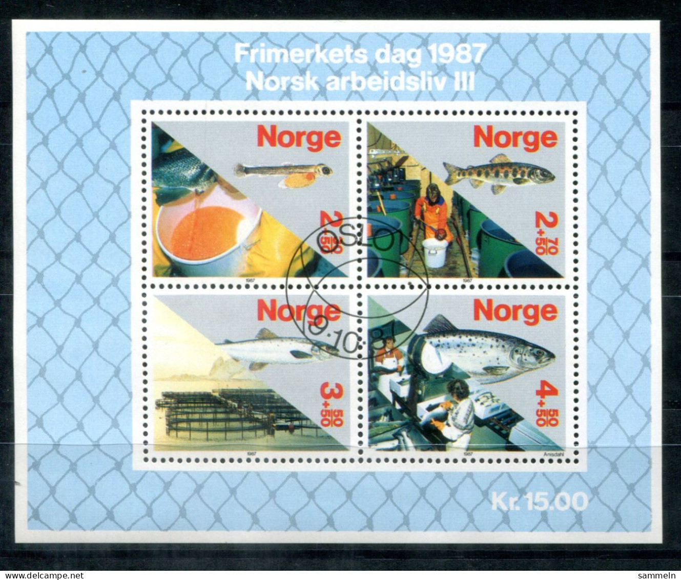 NORWEGEN Block 8, Bl.8 Spec.FD Canc. - Sisch, Fish, Poisson - NORWAY / NORVÈGE - Hojas Bloque