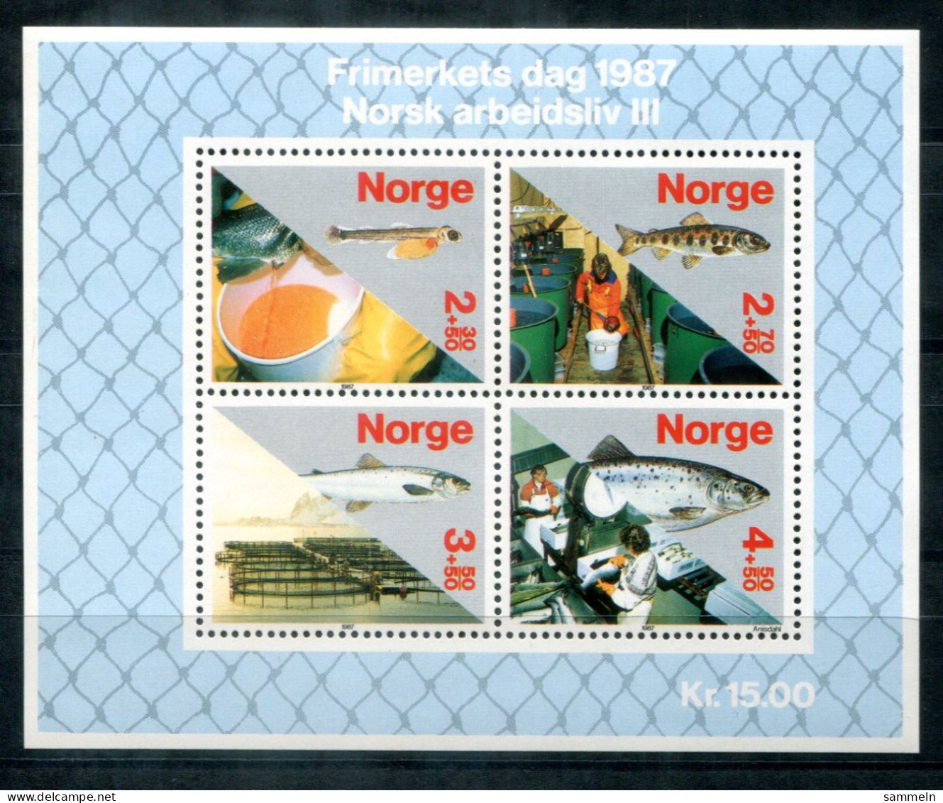 NORWEGEN Block 8, Bl.8 Mnh - Sisch, Fish, Poisson - NORWAY / NORVÈGE - Blocs-feuillets