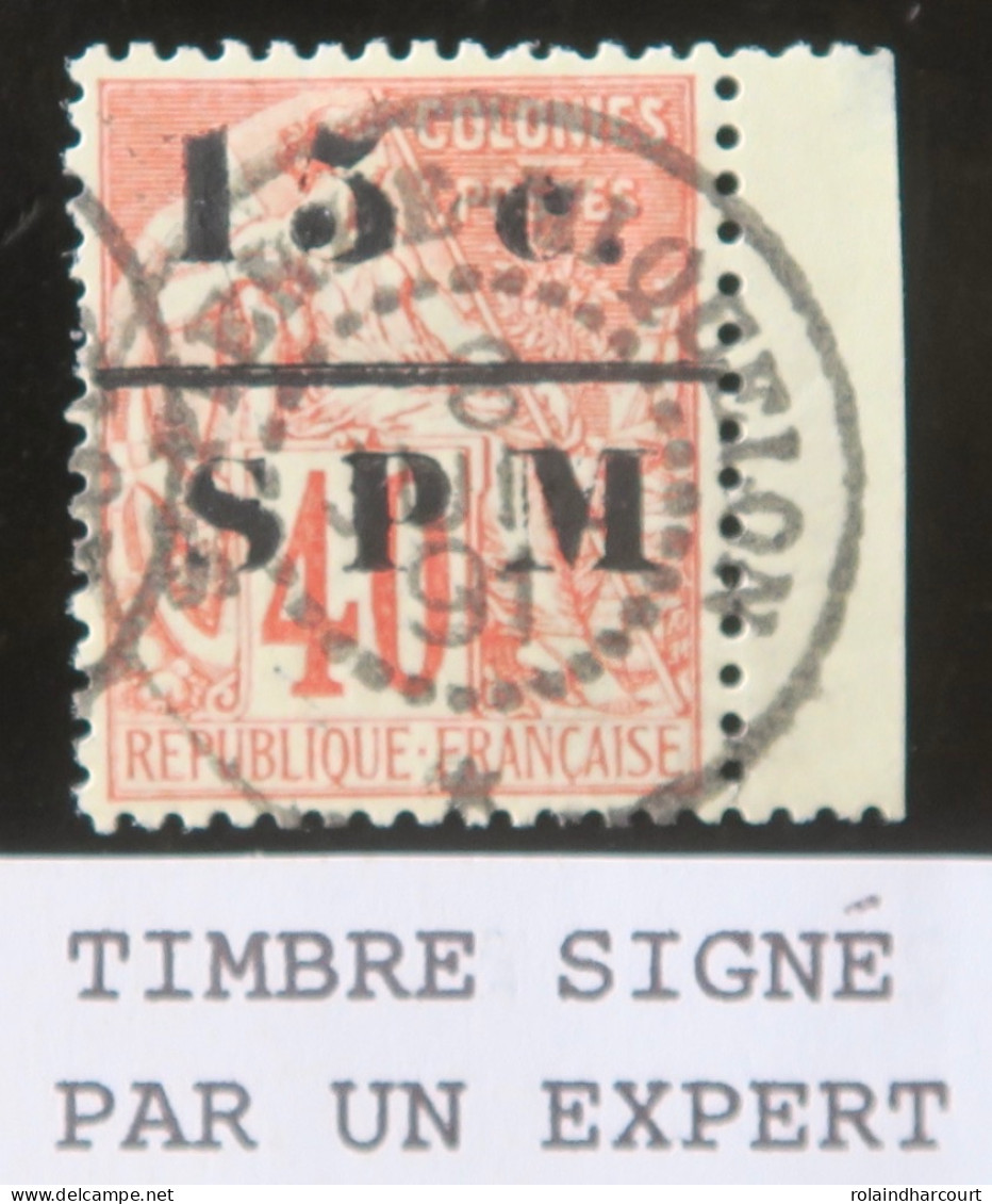 R2141/149 - 1885/1891 - S.P.M. - N°14 (avec Pont) SUPERBE +++ CACHET : SPM 8 JUILLET 1891 >>> Timbre Signé BRUN Expert - Used Stamps