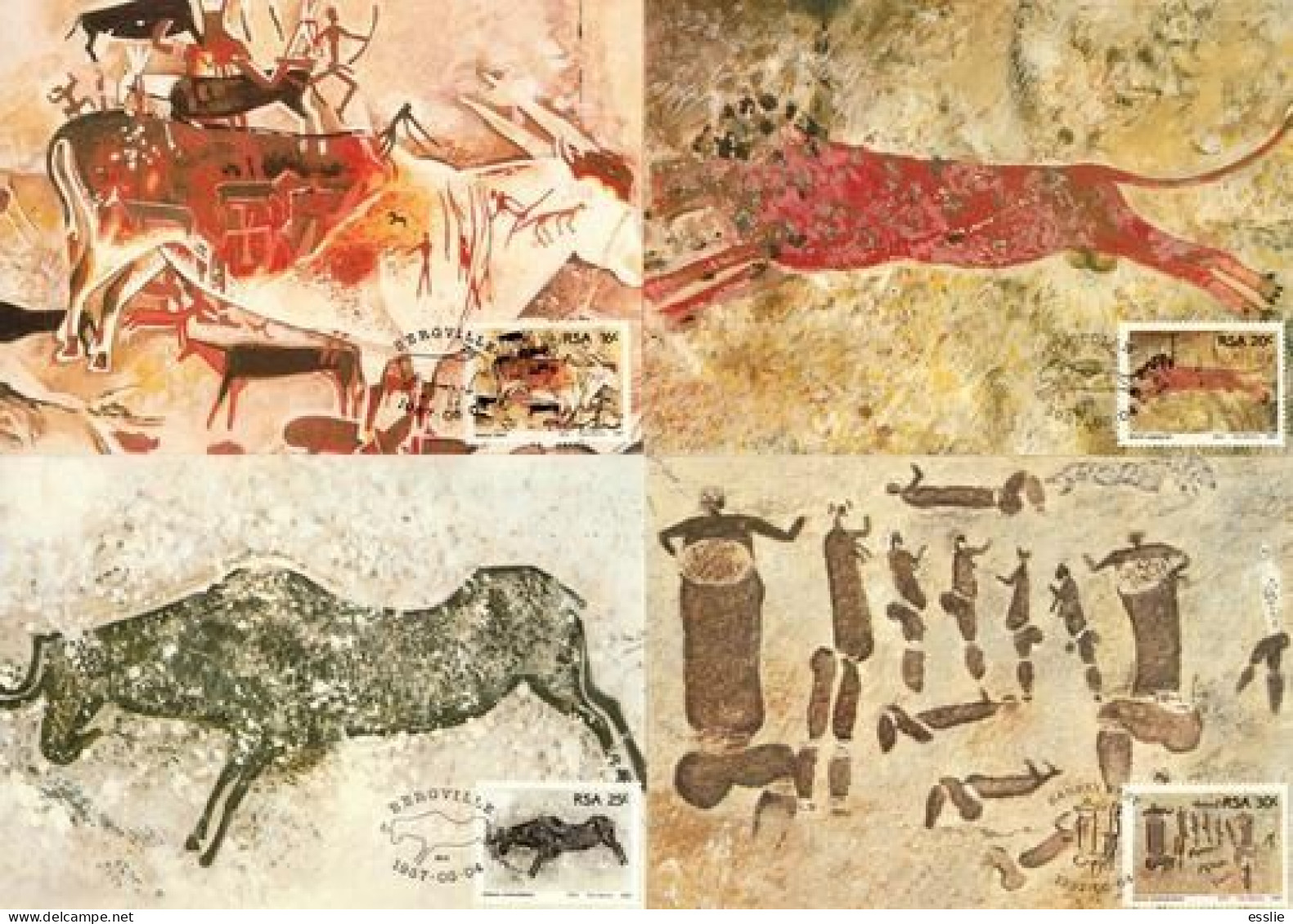 South Africa RSA -1987 - Rock Paintings - Complete Set Maximum Cards PostCards - Lettres & Documents