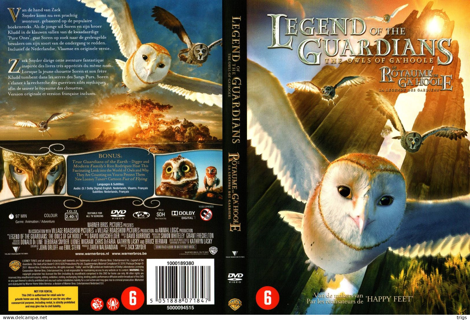 DVD - Legend Of The Guardians: The Owls Of Ga'Hoole - Dessin Animé