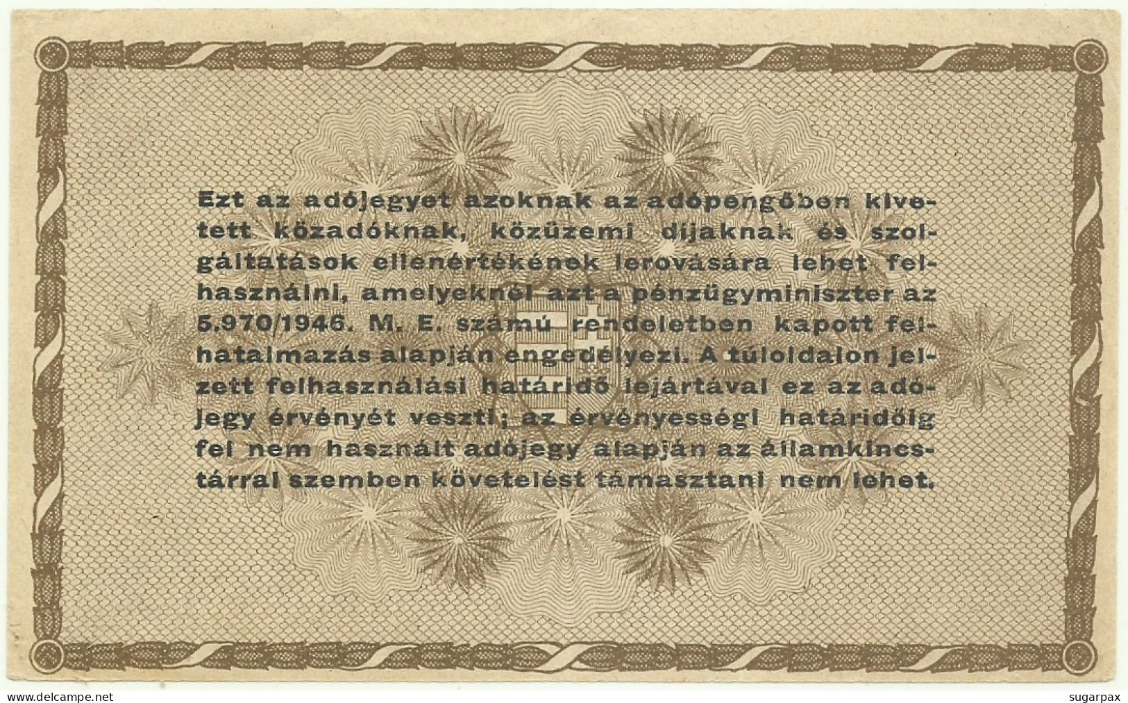 Hungary - 10.000 Adópengö - 28.05.1946 - Pick: 143.b - Without Serial # - 10000 10,000 - Hongrie