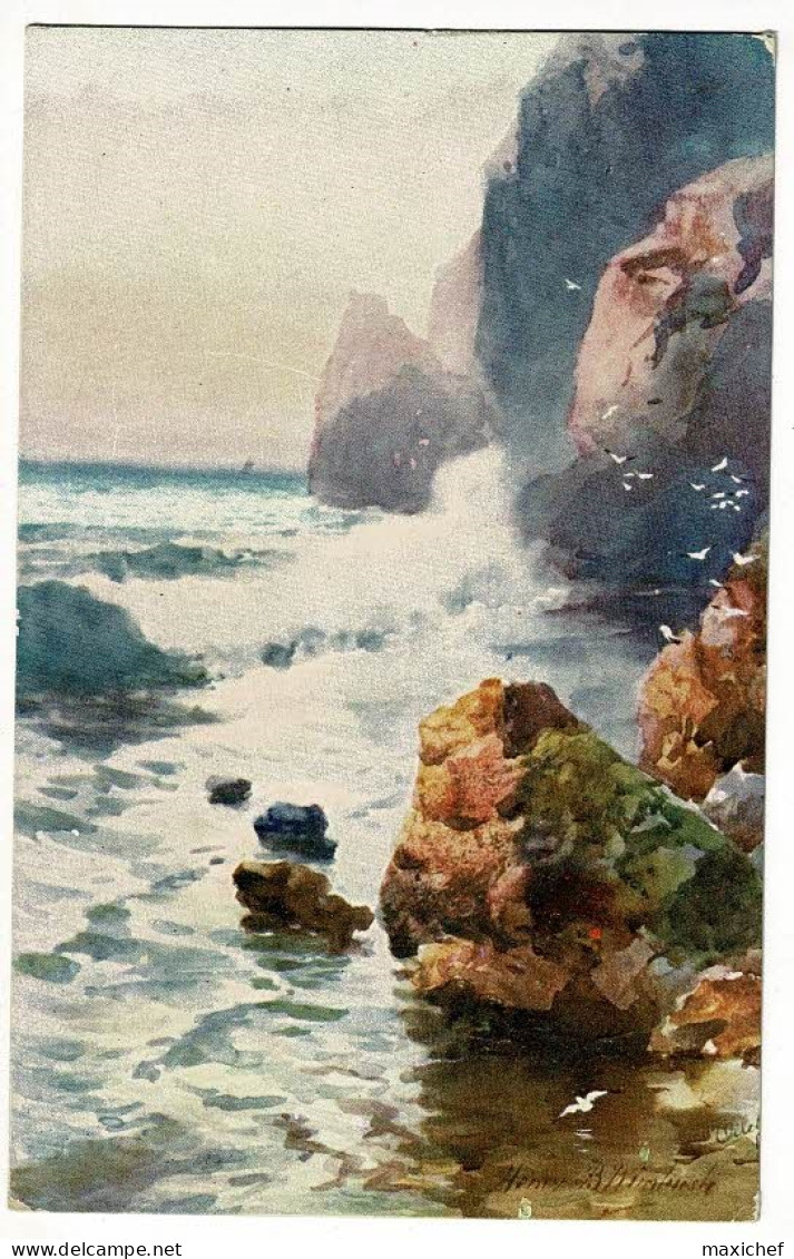 Carte Illustrée H. B. Wimbush - Cornish Cliffs - Vagues, Rochers, Bord De Mer - Circ 1918, Hopital Bouville, Berck-Plage - Wimbush