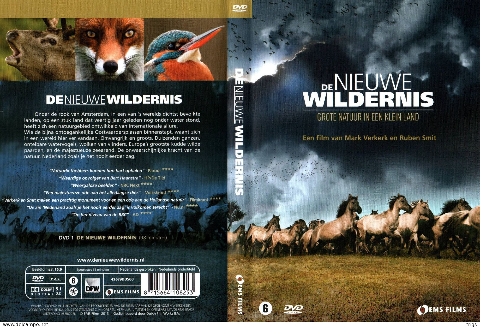 DVD - De Nieuwe Wildernis: Grote Natuur In Een Klein Land - Documentaires