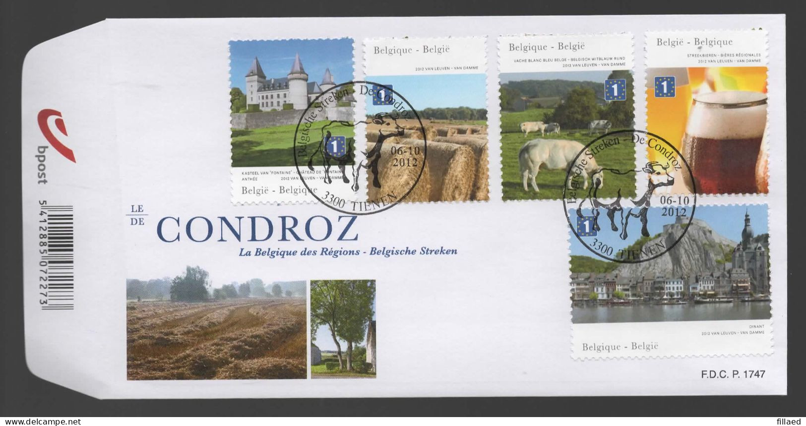 FDC. : Nr 4280/84 Stempel: 3300 Tienen - 2011-2014