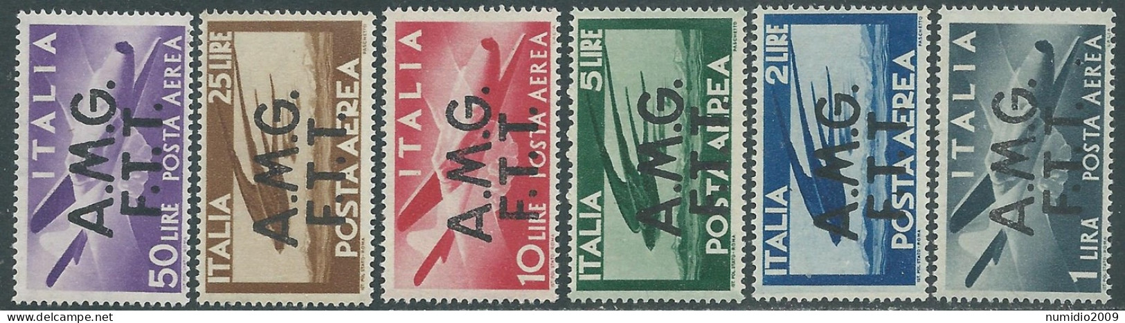 1947 TRIESTE A POSTA AEREA DEMOCRATICA 6 VALORI MH * - RC29-5 - Poste Aérienne