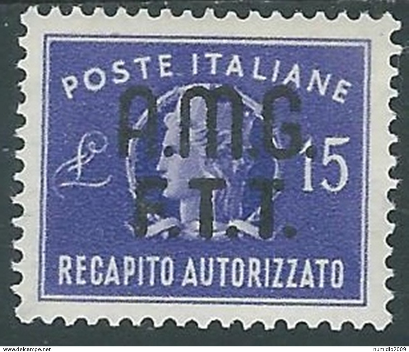 1949 TRIESTE A RECAPITO AUTORIZZATO 15 LIRE MH * - RC31 - Exprespost