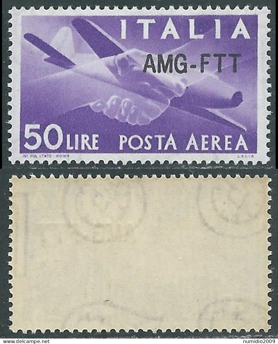 1954 TRIESTE A POSTA AEREA DEMOCRATICA 50 LIRE MNH ** - RC30 - Poste Aérienne