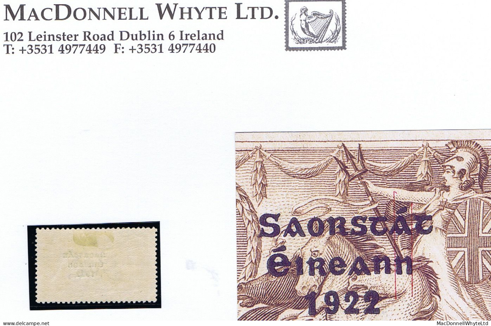 Ireland 1922-23 Thom Saorstát 3-line 2/6d Var "S Over E Corrected" Of Row 9/2 Mint Hinged - Ungebraucht