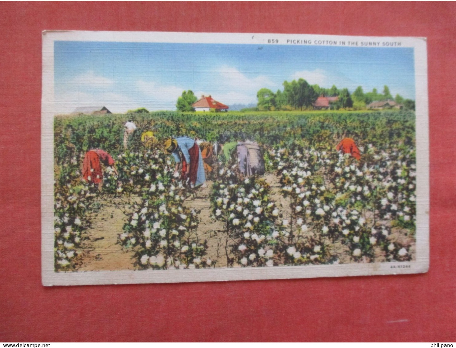 Black Americana   Picking Cotton.  ref 6037 - Black Americana