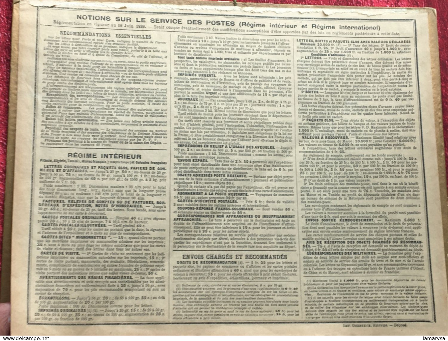 1937 Almanach Calendrier Des Postes & Télégraphes Grand Format-Une Visite Aux Grands Parents-Imprimeur Oberthur-13-BDR - Big : 1921-40