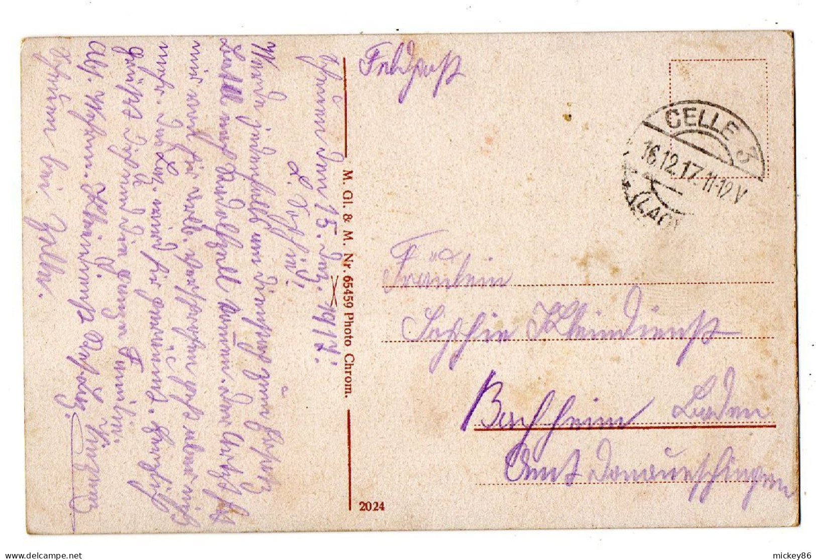 Allemagne-- CELLE--1917--Bahnhof  ( Animée ) ..carte Colorisée....cachet - Celle