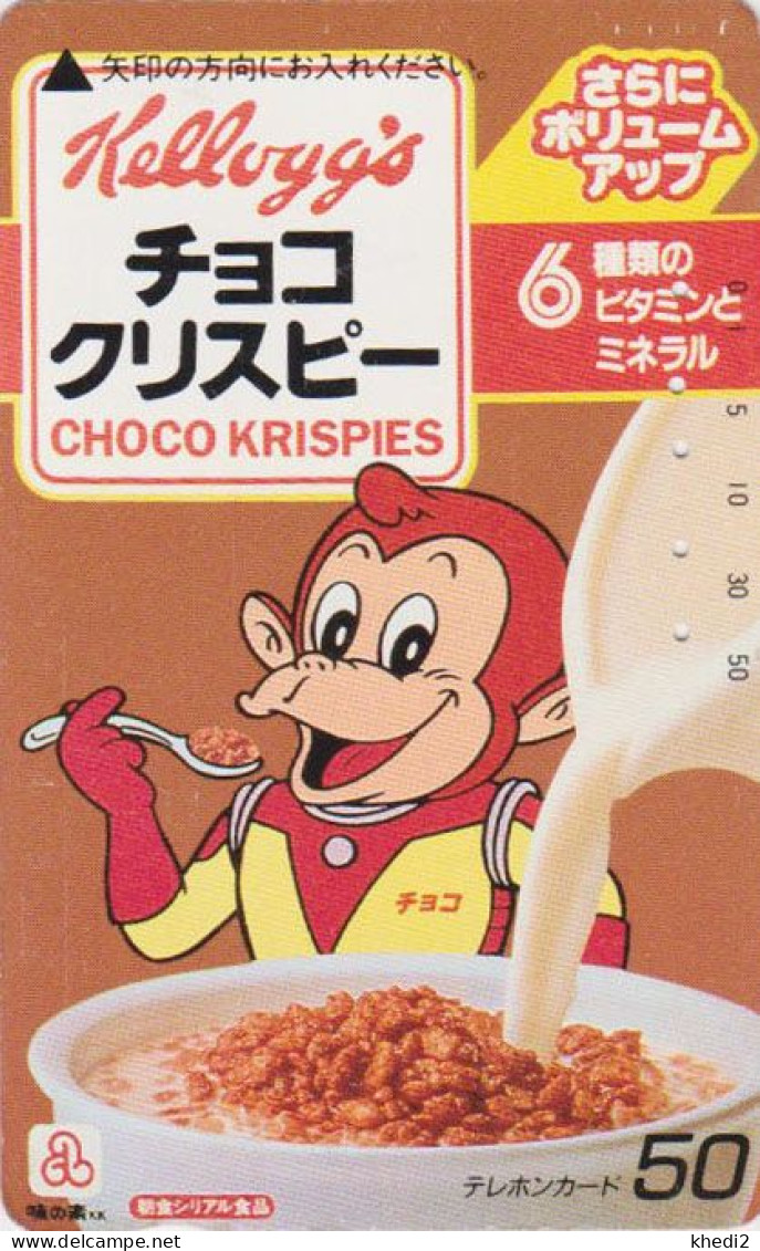 TC JAPON / 110-011 - KELLOGG'S CORN FLAKES - Animal SINGE - MONKEY & FOOD JAPAN Phonecard KELLOGG'S - 49 - Alimentation