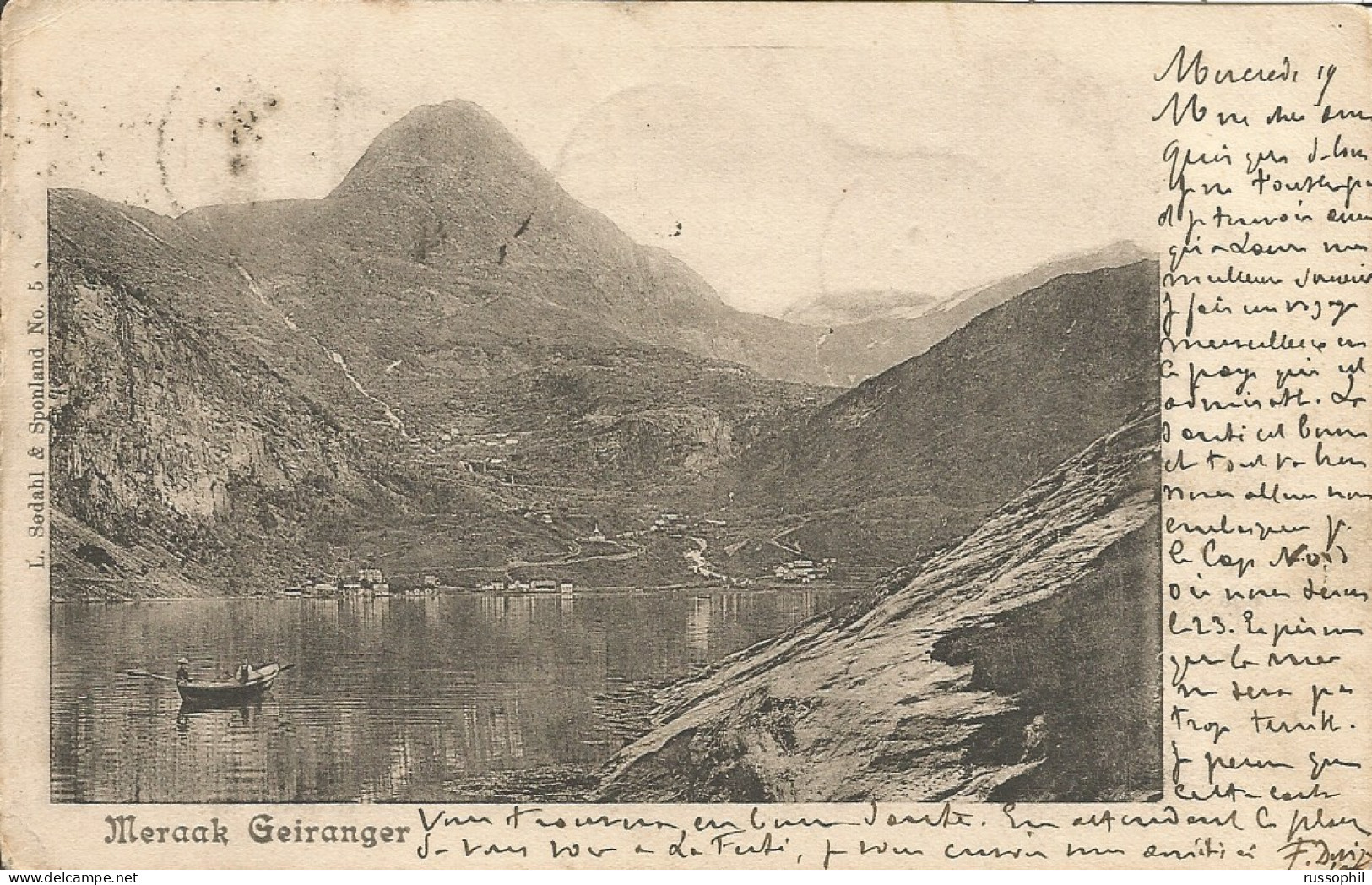 NORWAY - CLEAR "NORANGFJORDEN" CDS ON FRANKED PC (VIEW OF MERAAK GEIIRANGER) TO BELGIUM - 1905 - Covers & Documents