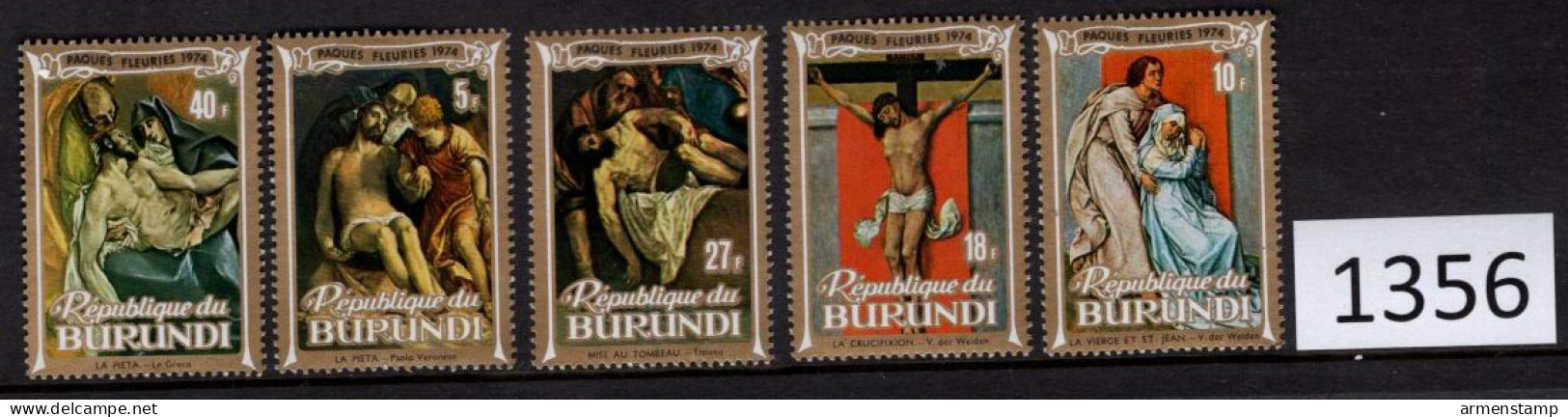 Burundi Scott 444-448, Easter 1974, Set Of 5 (1356) Free Shipping - Nuevos