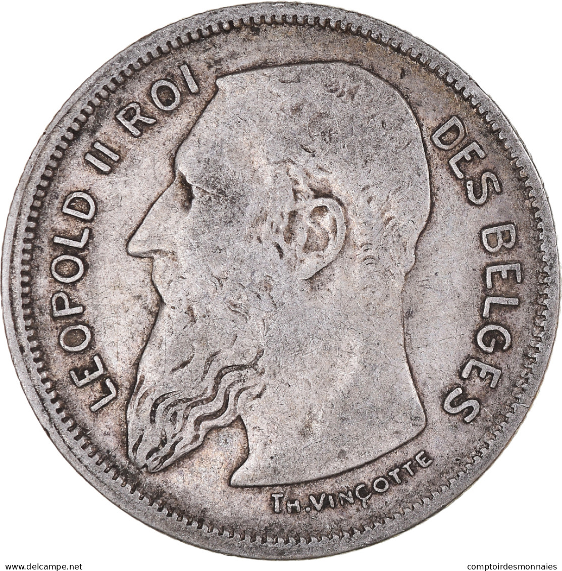 Monnaie, Belgique, Leopold II, 2 Francs, 2 Frank, 1909, TB+, Argent, KM:58.1 - 2 Frank