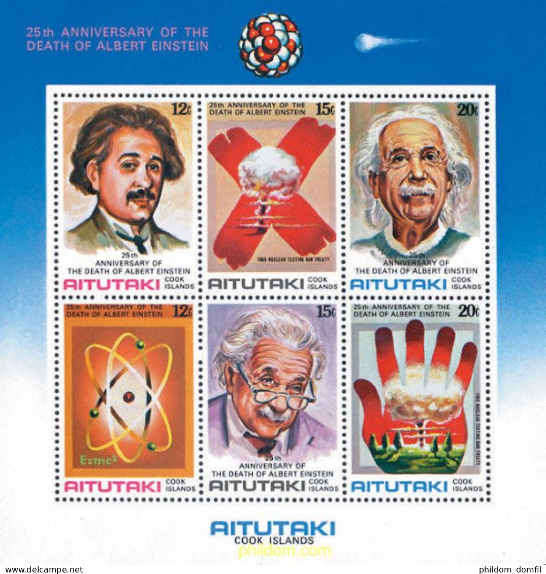 53669 MNH AITUTAKI 1980 25 ANIVERSARIO DE LA MUERTE DE ALBERT EINSTEIN - Albert Einstein