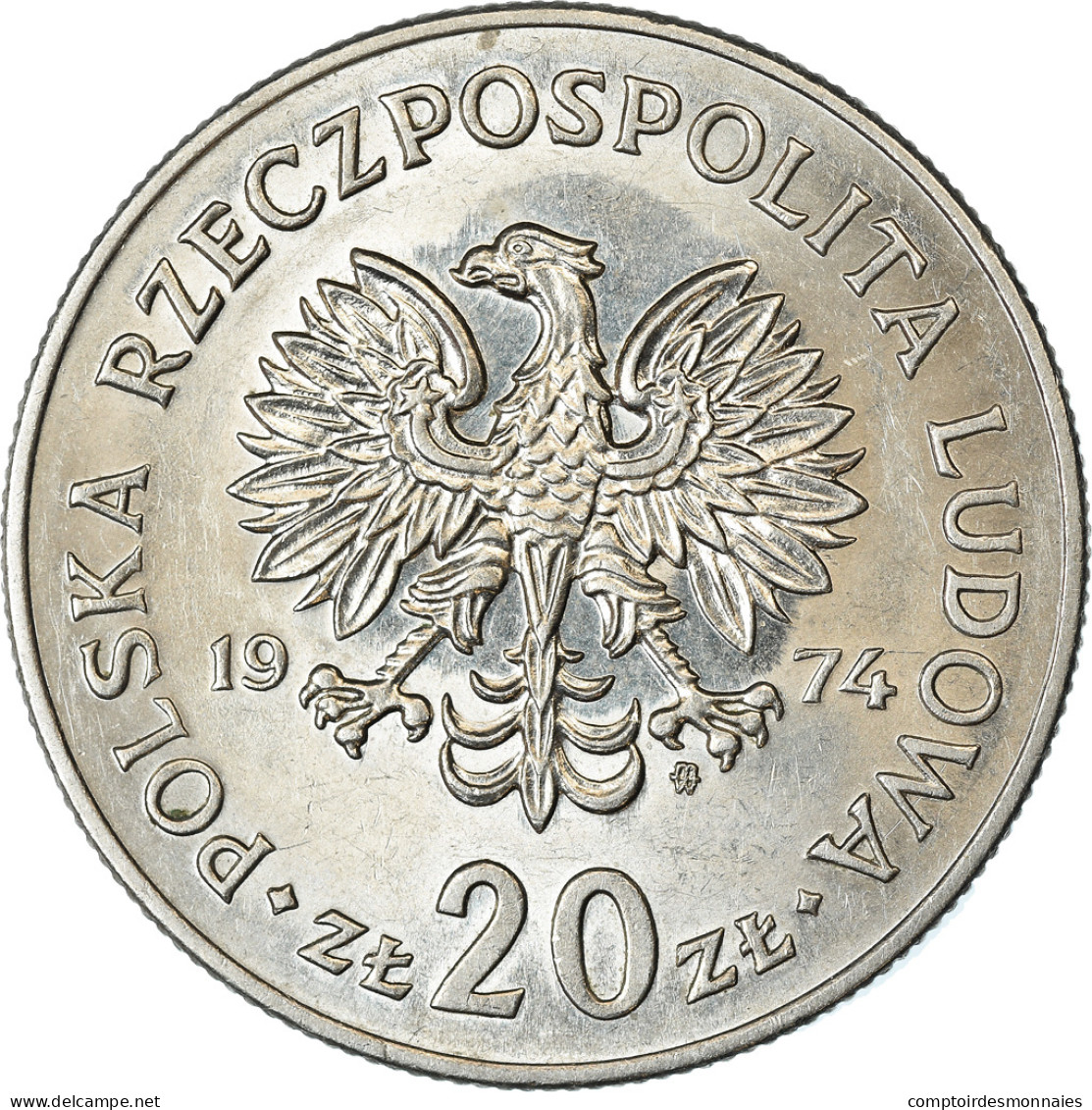 Monnaie, Pologne, 20 Zlotych, 1974, Warsaw, TTB+, Copper-nickel, KM:69 - Pologne
