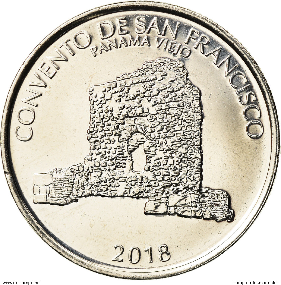 Monnaie, Panama, Couvent De San Francisco, 1/2 Balboa, 2018, SPL, Copper-Nickel - Panama