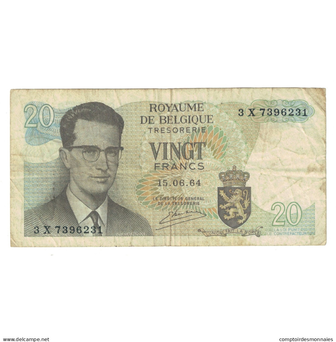 Billet, Belgique, 20 Francs, 1964, 1964-06-15, KM:138, TB+ - 50 Francs