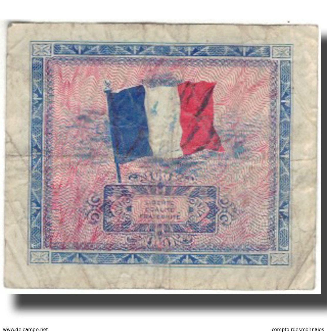 France, 2 Francs, Drapeau/France, 1944, AB+, Fayette:VF16.1, KM:114a - 1944 Flag/France