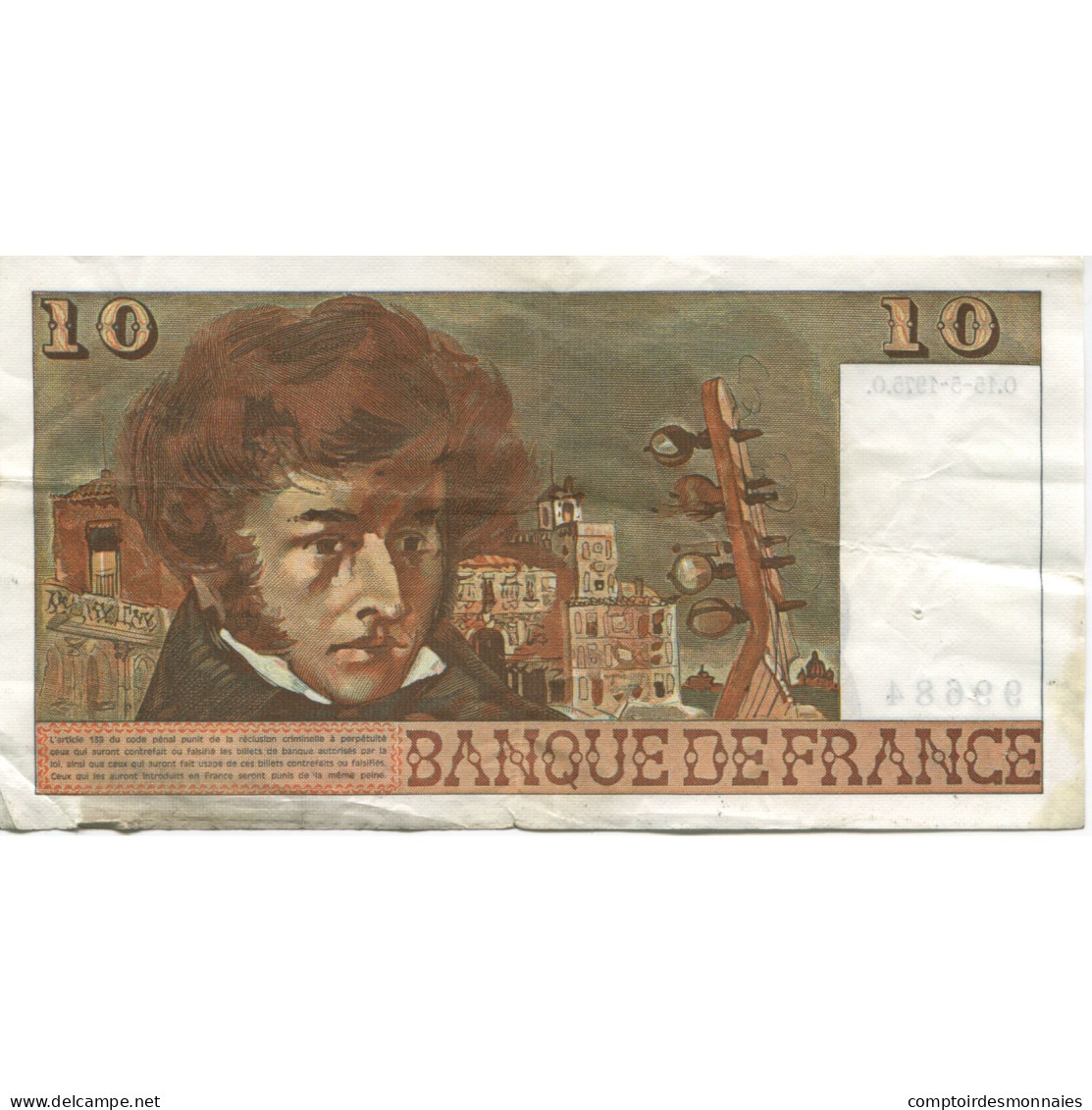 France, 10 Francs, Berlioz, 1975, 1975-05-15, TTB, Fayette:63.10, KM:150b - 10 F 1972-1978 ''Berlioz''