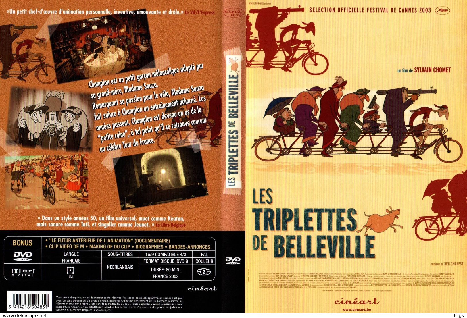 DVD - Les Triplettes De Belleville - Dessin Animé