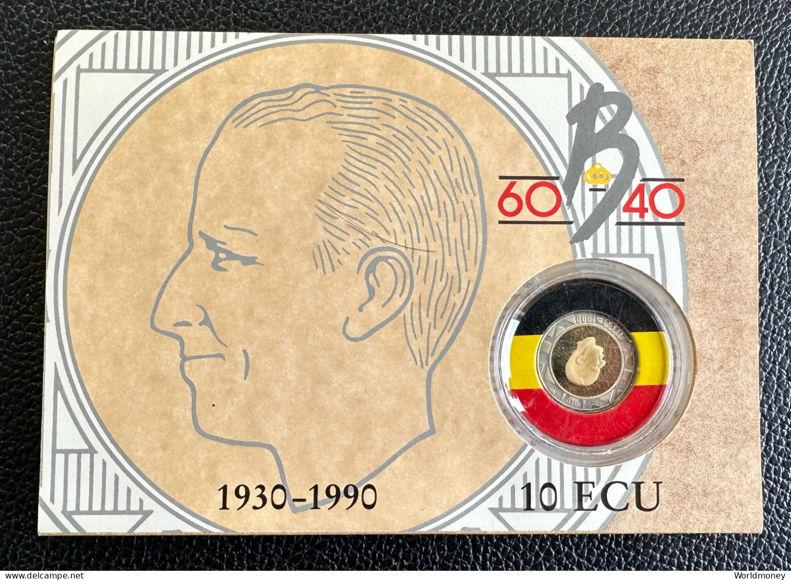Belgium 10 Ecu 1990 (PROOF - Folder) "60th Birthday Of King Baudouin" - Ecus