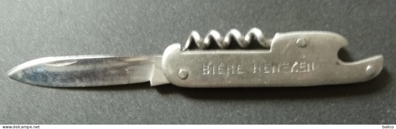 Bière HENEKEN - Couteau Ancien - 1 Lame - Tire Bouchons Et Décapsuleur - Messer