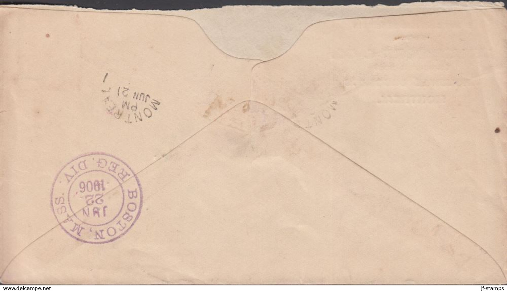1906. CANADA. EDWARD SEVEN 7 CENTS On Registered Cover To The New England Stamp Co, Boston, Ma... (Michel 80) - JF439381 - Storia Postale