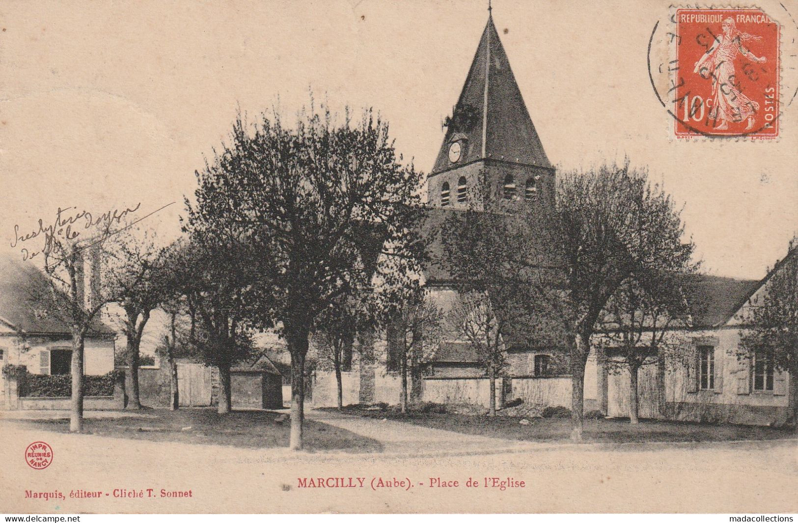 Marcilly (10 - Aube) Place De L'Eglise - Marcilly