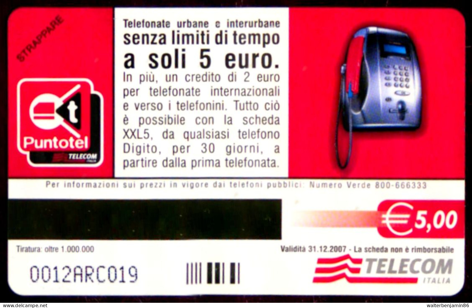 G 2191 693 C&C 4322 SCHEDA TELEFONICA NUOVA XXL5 - PROVA ARC - Fouten & Varianten