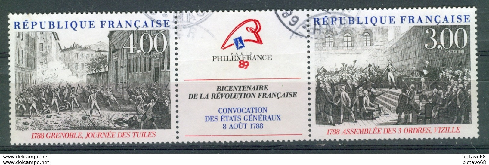 FRANCE / N° T2538A TRYPTIQUE BICENTENAIRE 1989 OBLITERE - Gebruikt