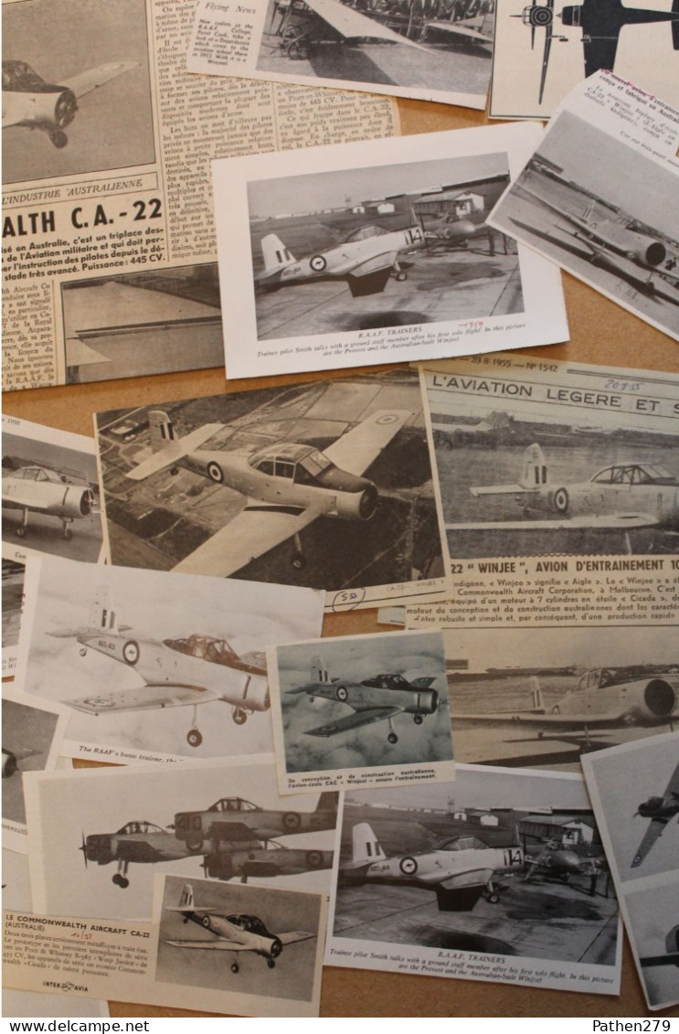 Lot De 23g D'anciennes Coupures De Presse De L'aéronef Australien CA-22 "Winjee" - Aviazione