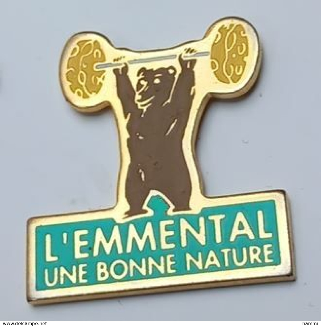 YY78 Pin's Haltérophilie Ours Bear L'emmental Une Bonne Nature  Achat Immédiat - Gewichtheben