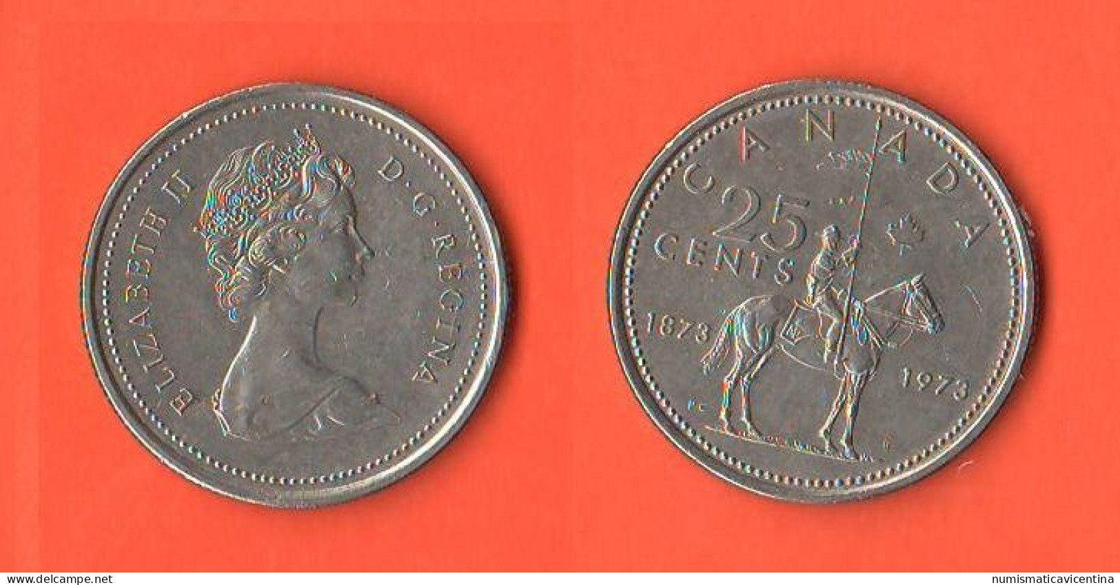 Canada 25 Cents 1973 Centenario Polizia A Cavallo - Canada