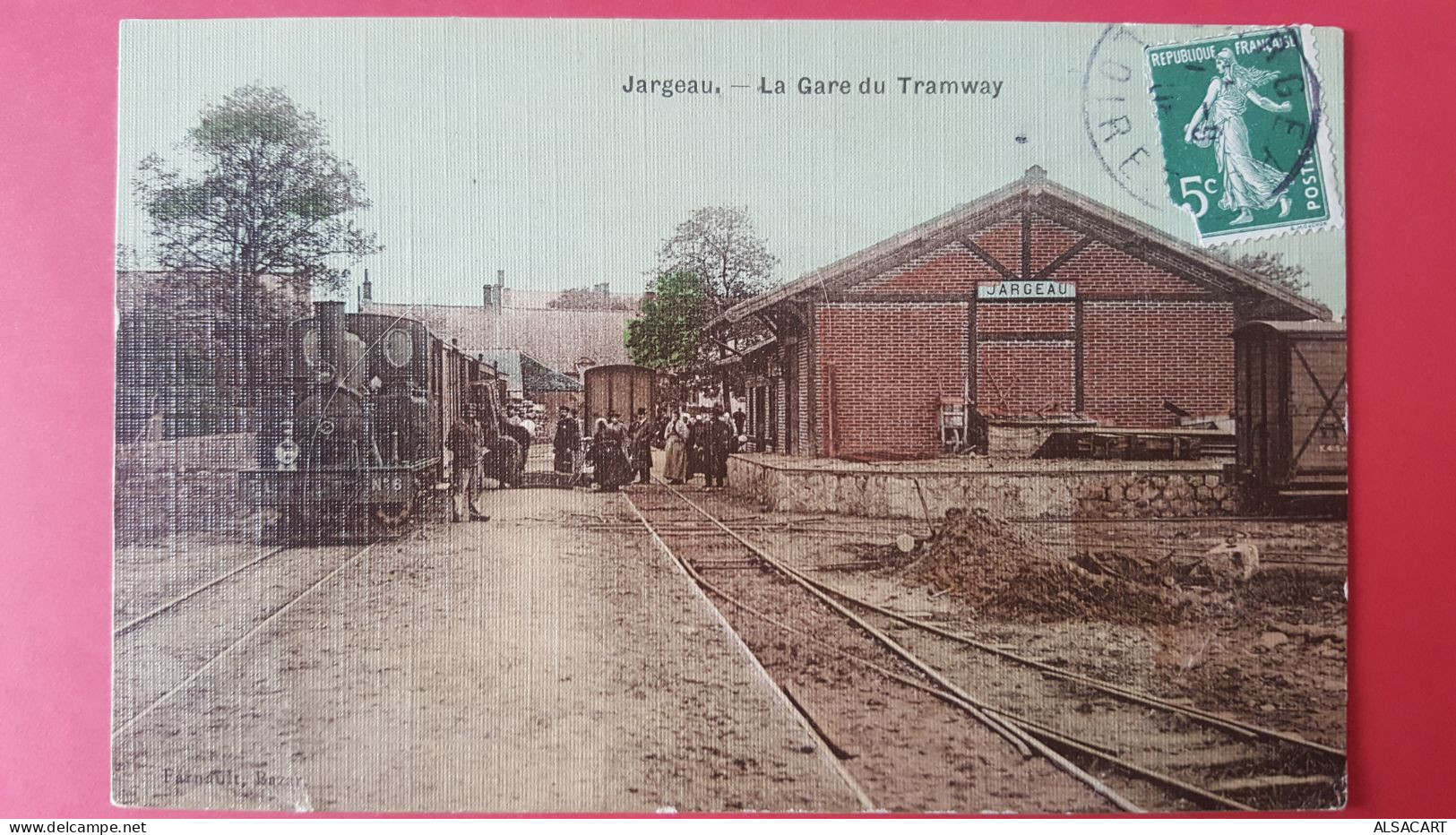 Jargeau , La Gare Du Tramway , Superbe Plan , Carte Toilée - Jargeau