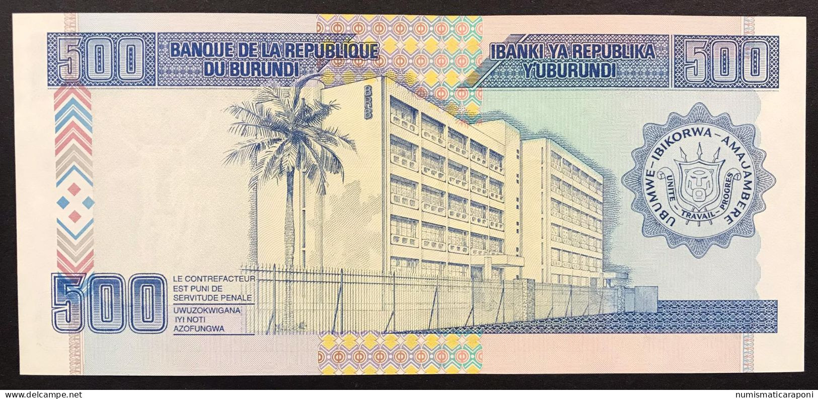 BURUNDI 500 FRANCS 1997 FDS  LOTTO 3762 - Burundi